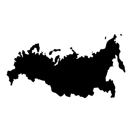 Map of Russian icon black color vector illustration flat style simple imageのイラスト素材