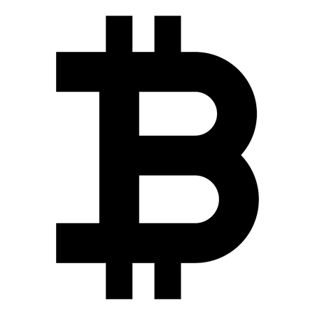 Bitcoin icon black color vector illustration flat style simple imageのイラスト素材