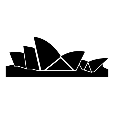 Sydney Opera House icon black color vector illustration flat style simple imageのイラスト素材