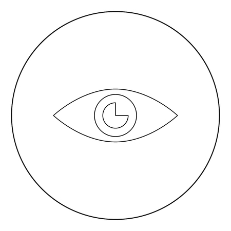 Eye  icon black color in circle or round vector illustrationのイラスト素材