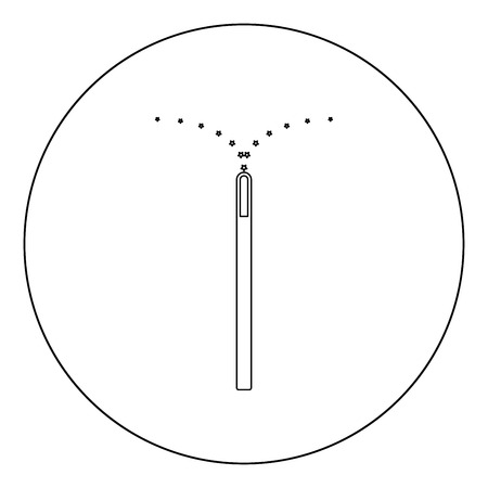 Magic wand icon black color in circle vector illustrationのイラスト素材