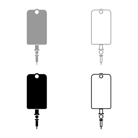 Dropper package bottle installator icon set grey black color outlineのイラスト素材