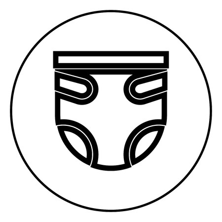 Diaper or nappy icon in circle outline vector illustration imageのイラスト素材