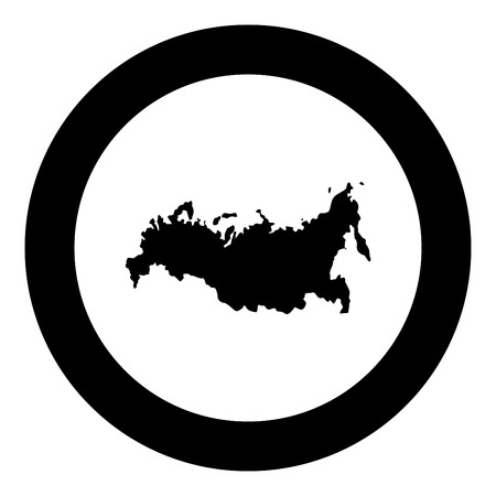 Map of Russian icon black color in circle round vector illustrationのイラスト素材