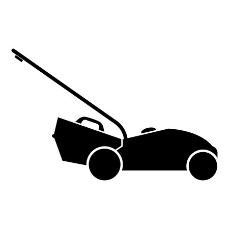 Lawn mower icon black color vector illustration flat style simple imageのイラスト素材