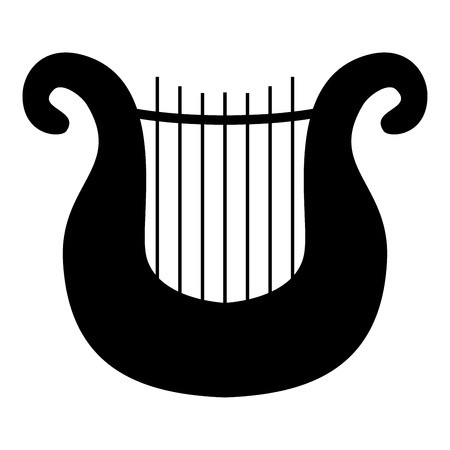 Harp icon black color vector illustration flat style simple imageのイラスト素材