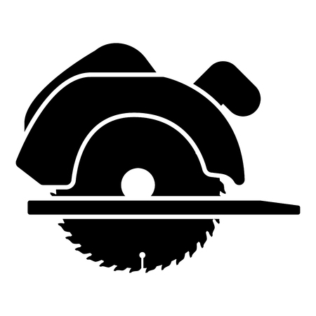 Manual circular saw icon black color vector illustration flat style simple imageのイラスト素材