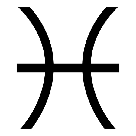 Pisces symbol zodiac icon black color vector illustration flat style simple imageのイラスト素材