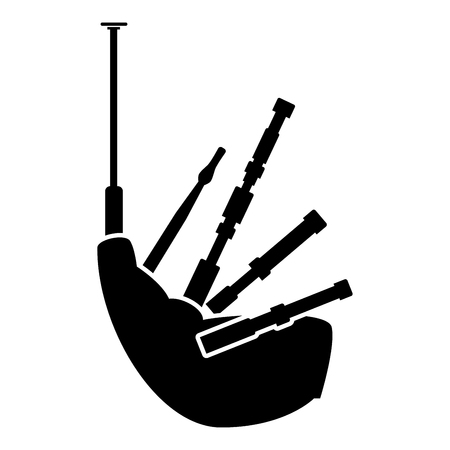 Bagpipes icon black color vector illustration flat style simple imageのイラスト素材