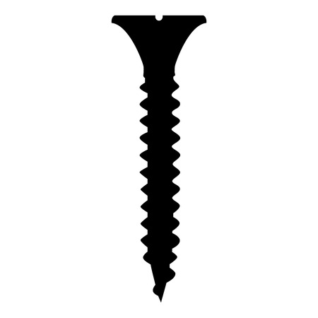 Screw icon black color vector illustration flat style simple imageのイラスト素材