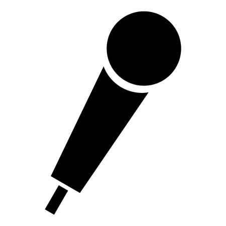 Hand microphone icon black color vector illustration flat style simple imageのイラスト素材