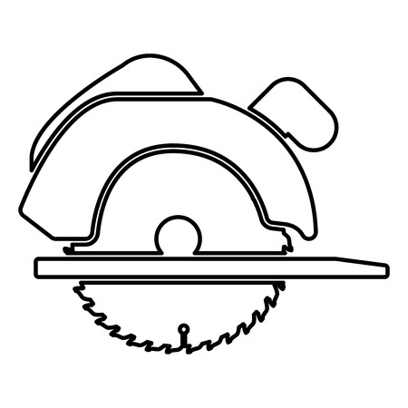 Manual circular saw icon black color vector illustration flat style simple imageのイラスト素材