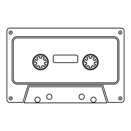 Retro audio cassette icon black color vector illustration flat style simple imageのイラスト素材