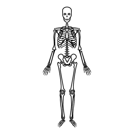 Human skeleton icon black color vector illustration flat style simple imageのイラスト素材