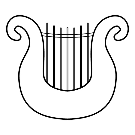 Harp icon black color vector illustration flat style simple imageのイラスト素材