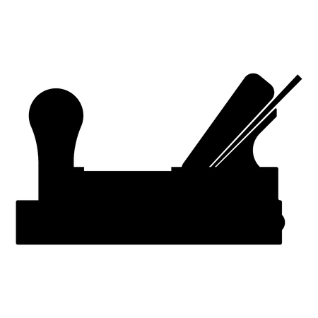 Jointer plane with wood icon black color vector illustration flat style simple image