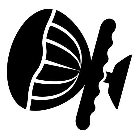 Airbag sign Steering wheel with active airbag icon black color vector illustration flat style simple imageのイラスト素材