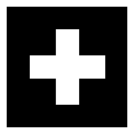 Flag of Switzerland icon black color vector illustration flat style simple imageのイラスト素材