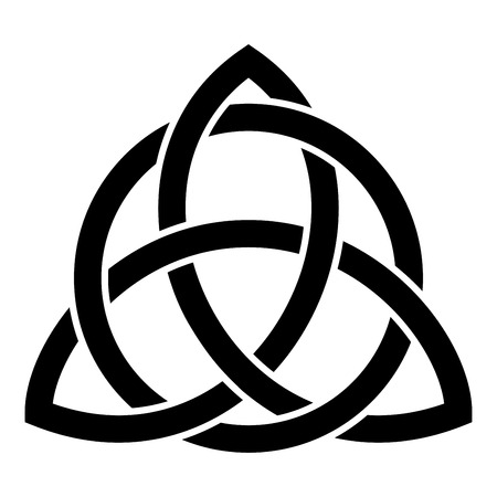 Triquetra in circle Trikvetr knot shape Trinity knot icon black color vector illustration flat style simple imageのイラスト素材
