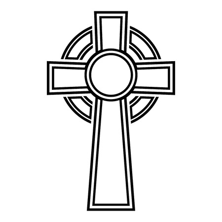 Celtic cross icon black color vector illustration flat style simple imageのイラスト素材