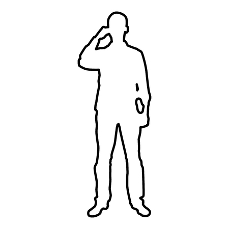 Man drinking from mug standing icon black color vector illustration flat style simple imageのイラスト素材