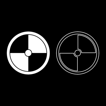 Viking shield icon set white color illustration flat outline style simple imageのイラスト素材