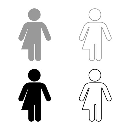 Symbol concept of gender loyalty Transvestite concept Homosexual icon set grey black color vector illustration outline flat style simple imageのイラスト素材