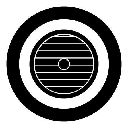 Viking shield icon black color vector in circle round illustration flat style simple imageのイラスト素材