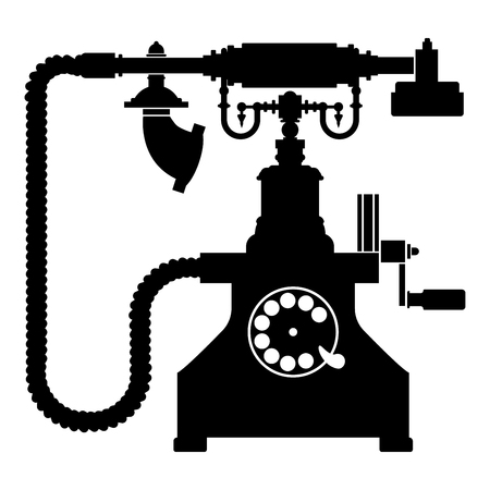 Vintage telephone retro rotary plate Antique phone Old phone Retro phone Rarity telephone Vintage phone Antique telephone Rarity phone icon black color vector illustration flat style simple imageのイラスト素材