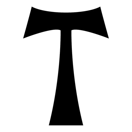 Cross monogram T Symbol Saint Anthony Apostle sign Religious cross icon black color vector illustration flat style simple imageのイラスト素材