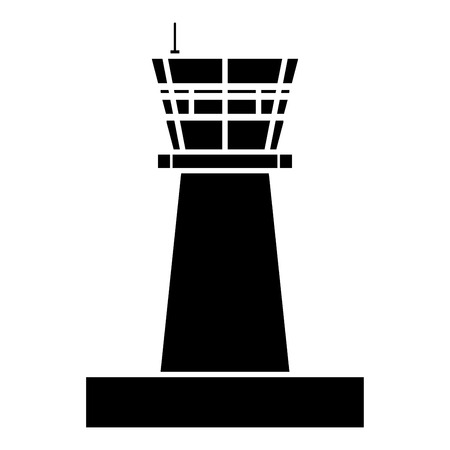Airport control tower Control tower air traffic icon black color vector illustration flat style simple imageのイラスト素材