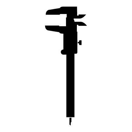 Caliper Hand caliper Sliding caliper Vernier caliper Caliper gage Slide gage Trammel icon black color vector illustration flat style simple imageのイラスト素材