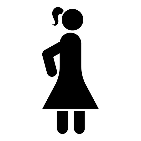 Woman stick icon black color vector illustration flat style simple imageのイラスト素材