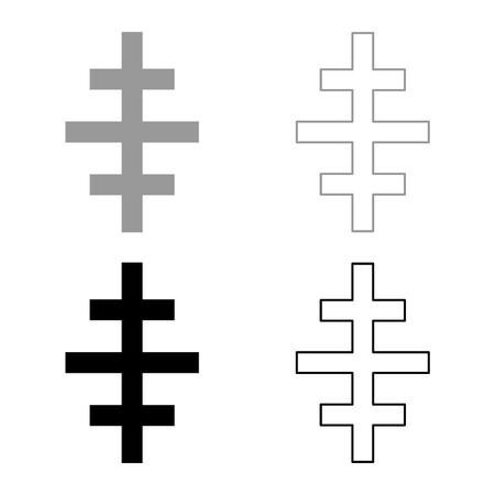 Cross papal roman church icon set black grey color vector illustration flat style simple imageのイラスト素材