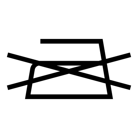 Prohibited Ironing is not allowed Clothes care symbols Washing concept Laundry sign icon black color vector illustration flat style simple imageのイラスト素材