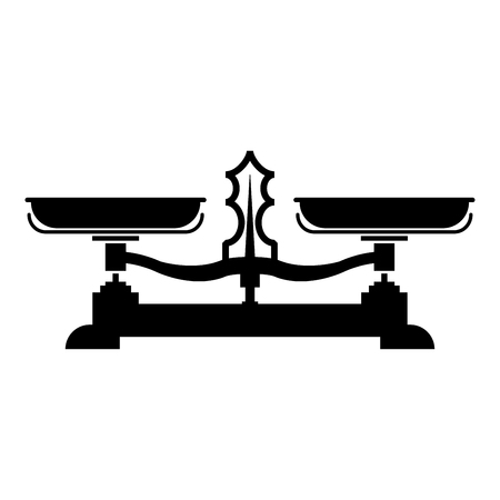 Balancing scales Store weigher Libra icon black color vector illustration flat style simple imageのイラスト素材