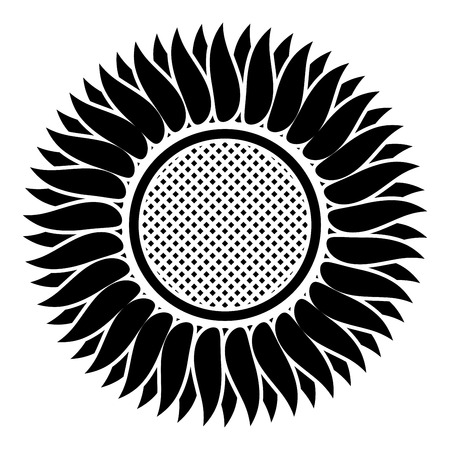 Sunflower icon black color vector illustration flat style simple imageのイラスト素材