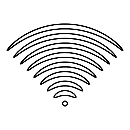 Radio wave Sound signal One dirrection Transmitter icon outline black color vector illustration flat style simple imageのイラスト素材