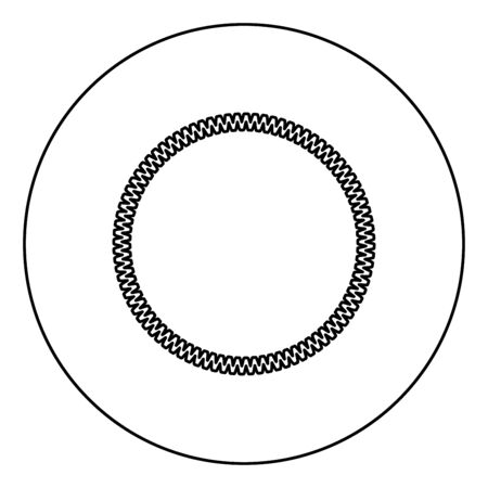 Decoration circle Decorative line Art frame icon in circle round outline black color vector illustration flat style simple imageのイラスト素材
