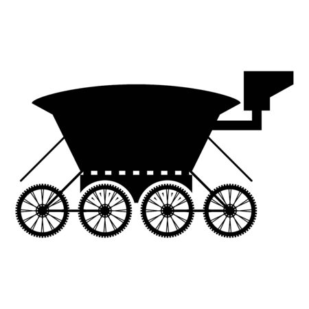 Moon Mars explorer Space machine Planets vehicle icon black color vector illustration flat style simple imageのイラスト素材