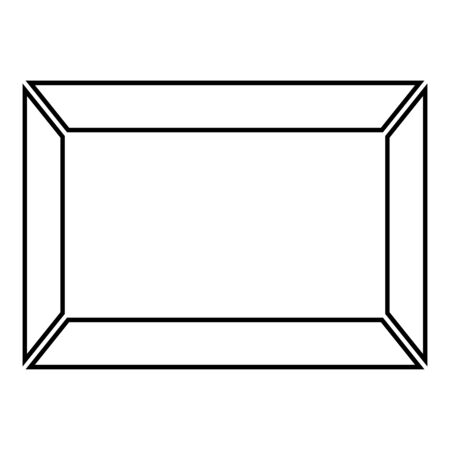 Picture frame Squared shape icon outline black color vector illustration flat style simple imageのイラスト素材