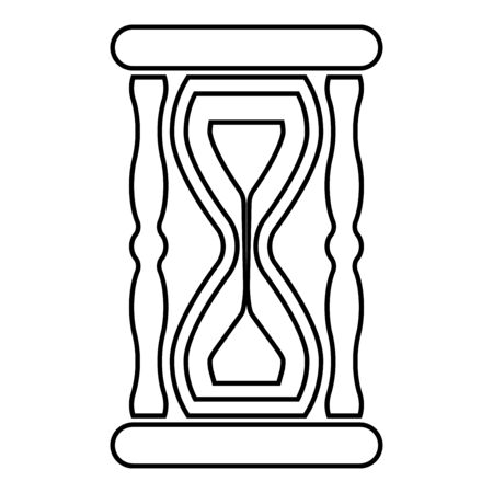 Hourglass Sand clock icon outline black color vector illustration flat style simple imageのイラスト素材