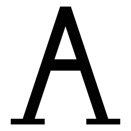 Alpha greek symbol capital letter uppercase font icon black color vector illustration flat style simple imageのイラスト素材