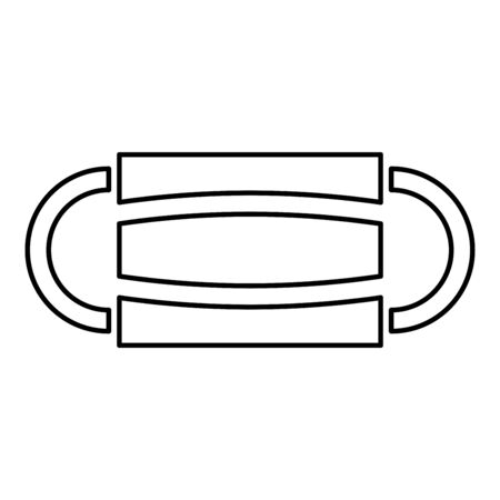 Disposable medical mask Face hospital pollution protect virus COVID 19 from coronavirus icon outline black color vector illustration flat style simple imageのイラスト素材