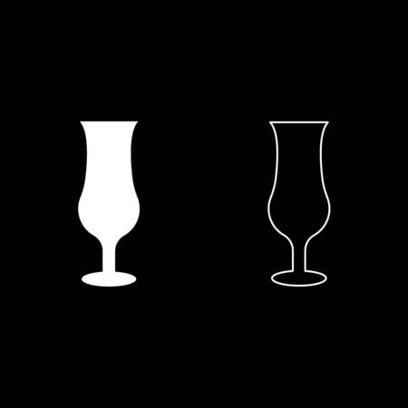 Cocktail glass icon outline set white color vector illustration flat style simple imageのイラスト素材