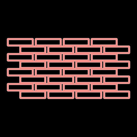 Neon wall it is the red color vector illustration flat style light imageのイラスト素材