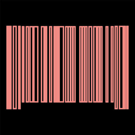 Neon the barcode it is the red color vector illustration flat style light imageのイラスト素材