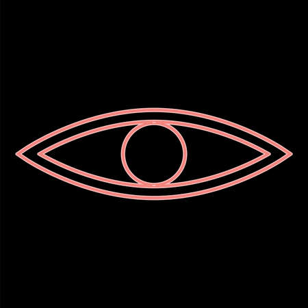 Neon eye it is the red color vector illustration flat style light imageのイラスト素材