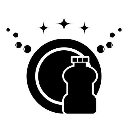 Concept of clean dishes icon black color vector illustration flat style simple imageのイラスト素材