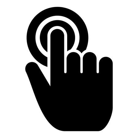 Click on button Hand cursor Touch screen icon black color vector illustration flat style simple imageのイラスト素材